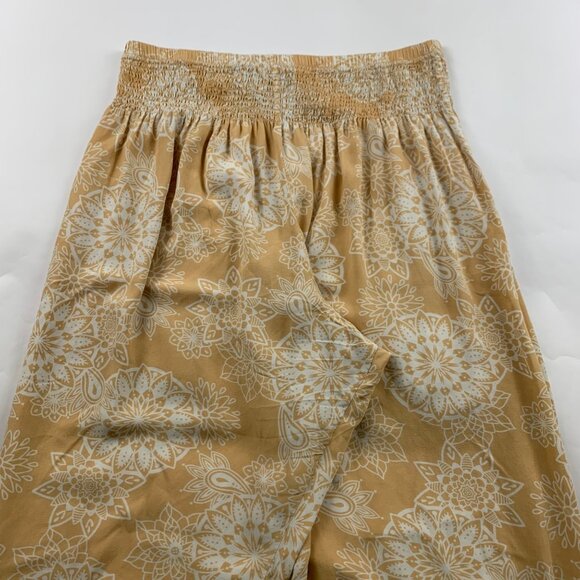 Lotus & Luna Yellow Lotus Kaleidescope Print High Rise Harem Pant L - Picture 2 of 6